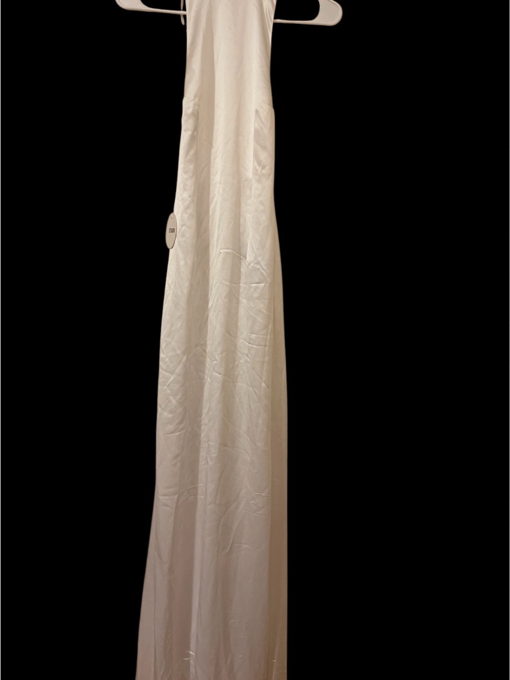 STAUD White Satin Slip Dress
